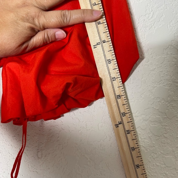 Free People NWT Balloon Sleeve Open Back Tie Front Top Size XS Red Orange - Picture 12 of 16